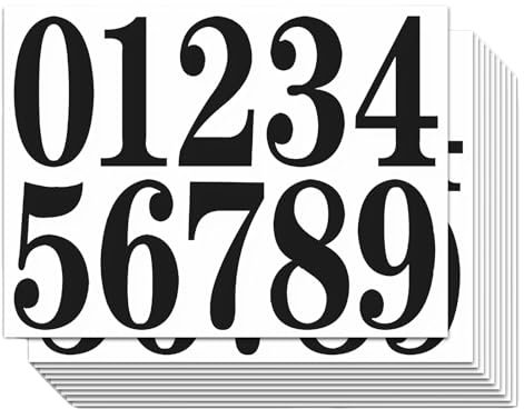10 Sheets Mailbox Number Stickers Waterproof Self Adhesive Vinyl Numbers Stickers for Door Signs Cars Residence House Business Address Numbers (100pcs)