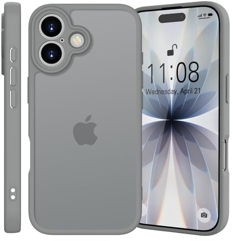 Kukiwhy für iPhone 17 Hülle mit Kameraschutz, Titan Grau | Stoßfest Militärstandard Schutzhülle Anti-Kratzen, Durchscheinende Rückseite Handyhülle, Anti-Fingerabdruck