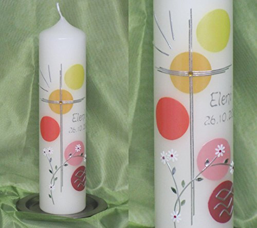 Taufkerze in 25 x 6 cm, inklusive Beschriftung ! R-97