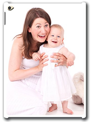 Sticker Design Shop iPad Air Schutzschale Cover Case Hülle individuell Bedruckt Wunsch Foto Logo Neu (Randfarbe Weiß)