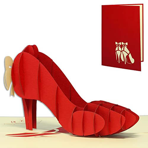 LINPOPUP®, Pop Up Karte Shopping, Schuh, Geburtstagskarte Gutschein, Shopper, Einkaufen Gutscheinkarte, Grußkarte Gutschein, Geldkarten, Geschenkkarte Schuhe, N259