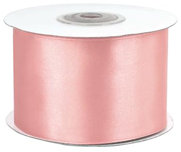 Satinband 50mm x 25m Rolle - FARBAUSWAHL in 3/6/12/18/25/38/50/75/100mm - farbecht & waschbar - Schleifenband für Hochzeit - Geschenkband zum Verpacken Dekorieren Basteln - Lachs 720