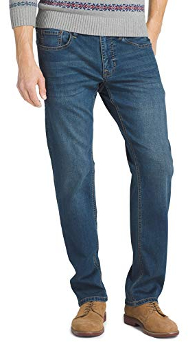 IZOD Herren Comfort Stretch Straight Fit Jeans, Mavericks Blau, 32W / 30L