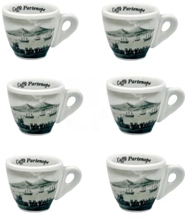 Caffè Partenope Keramische Kaffeetasse mit Golf von Neapel (6 Stück)