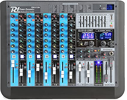Power Dynamics PDM-S1204 12-Kanal-Mischpult mit MP3, DSP, USB und Bluetooth