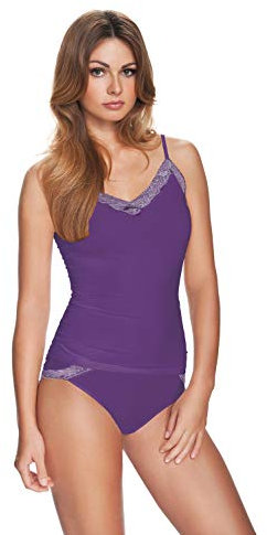 e.FEMME Biancheria intima da donna (top + slip) LILKA in micromodal/elastan, viola., 44