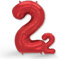 FUNXGO® folienballon 2 rot - 2 Stück - 42 & 17- luftballon zahl 2 - Zahlen rot Ballon 2 Deko zum Geburtstag, Hochzeit, Jubiläum oder Fest, Party Dekoration -100cm & 38cm- ballon rot 2