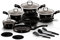 Berlinger Haus Set Batteria di pentole 15 Pezzi in Pietra lavica Colore Silver Black