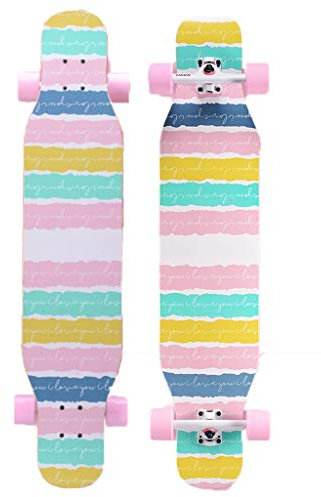 TXTC 43-Zoll-Longboard 7 Ply Maple Komplette Longboards Skateboard Tanzen, Cruising, Geschwungene, Freeride Slide, Freestyle Und Downhill Freestyle Cruiser for Jugendliche Oder Erwachsene