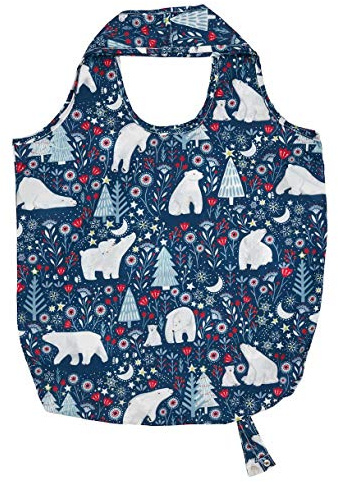 Eisbär-Einkaufstasche zum Aufrollen von Ulster Weavers, Blau, Grün, Weiß, Rot, Einheitsgröße