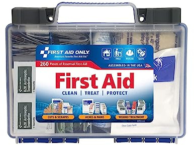 First Aid Only 91248 OSHA-Compliant First Aid Kit, All-Purpose 50-Person Emergency First Aid Kit for Business, Worksite, Home, and Car, 260 Pieces