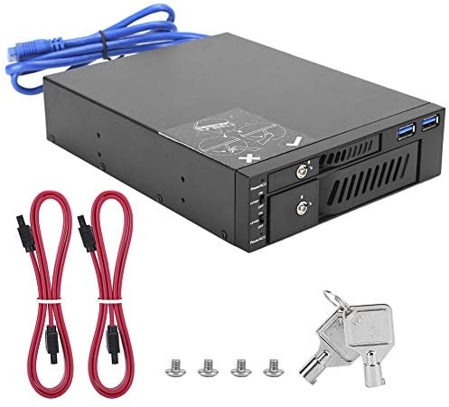 Rack Disco Rigido Mobile, Interno Docking Station Rack Rimovibile SATA1/2/3/SSD da 2,5 e 3,5 Con Custodia Esterna da 5,25, Scatola di Rimozione Unità Ottica per Win7/8/10/XP/Vista/OS X 10/Linux