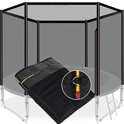 KESSER® Trampolin Ersatznetz Sicherheitsnetz UV-beständig Trampolinnetz Trampolinschutz | einfache Montage | Eingangstür mit Reißverschluss | aus hochwertigen Materialien, 183cm (6 Stangen)