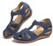 Hitmars Sandales Compensées pour Femmes Bout Fermé Dames Pantoufles à Bretelles Plates Plate-Forme d'Été Large Fit Mules Doux Confortable Décontracté Antidérapant 2 Bleu Taille 6.5 UK