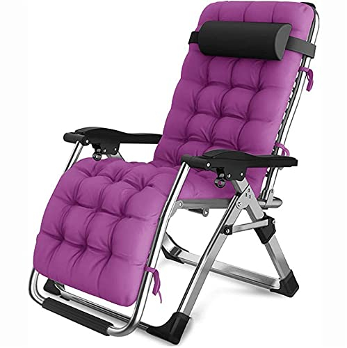 CHLDDHC Zero Gravity Oversized Relaxsessel, verstellbar, faltbar, lila gepolsterter Relaxsessel, hält 550 Pfund, geeignet für Strand, Terrasse, Pool, Terrasse, Garten, Camping
