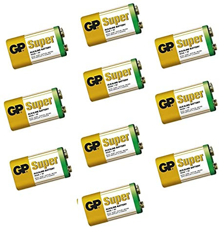 Maxxistore - GP Batteries 10 Batterie Alcalina Super 9V non ricaricabile