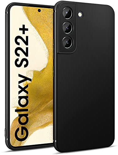 BENNALD Hülle für Samsung Galaxy S22 Plus, Kompatibel mit Samsung S22 Plus 5G Extrem Dünn Weiche TPU Handyhülle Stoßfest Kratzfest Schutzhülle Case, Matt Schwarz