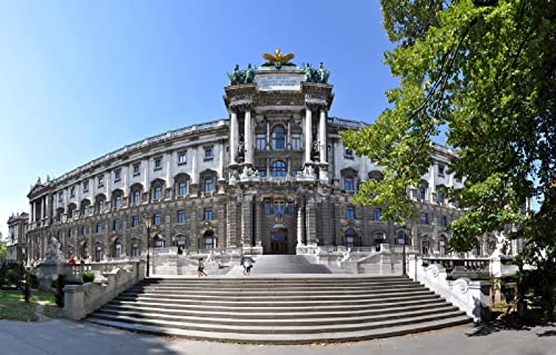 LHJOYSP Puzzle Weihnachten 1000 Teile Stadt Österreich Architektur Sunny Statue Palace Vienna Imperial Palace Hofburg Palace 75x50cm