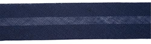 Jajasio Baumwoll Schrägband 25mm breit in 24 Farben, Einfassband Baumwolle Nahtband 21 ? dunkelblau