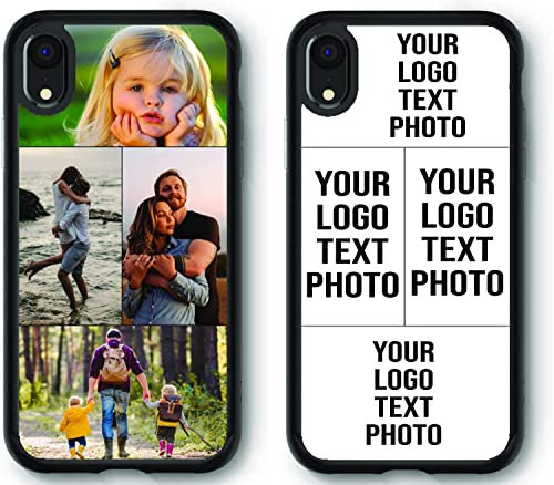 Mobile Stuff Personalised Phone Case for iPhone XR, Shockproof TPU Bumper back Custom Cover Collage Your Own Photo for iPhone XR - 6.1 Inch, Personalize with Four Image Collage Layout B