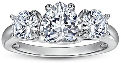 Musihy Ringe Silber, Verlobungsringe Paar Herz Silber Ringgröße 60 (19.1)