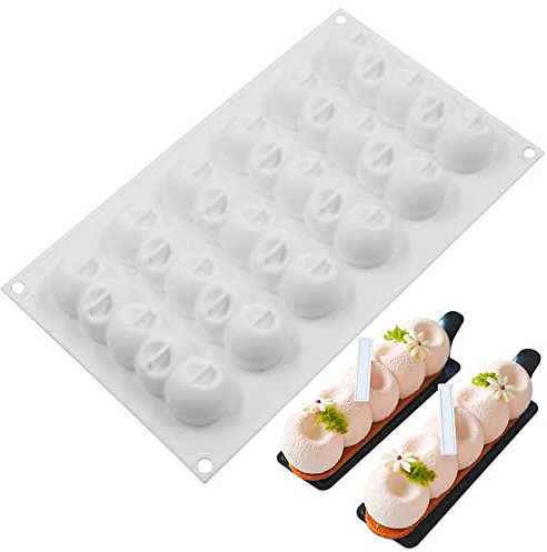 Molde De Silicona Mousse EsféRico - 6 Filas Para Hornear Pasteles Diy Hemisferio CóNcavo Trufa, Chocolate, Gelatina, PudíN, Cubitos Hielo, Moldes DecoracióN Dulces, Blanco