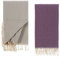 Tuiste Saunatuch Violett - Grau 2er Pack, Saunakilt Damen und Herren, Strandtuch, Saunahandtuch, Picknickdecke, Hamamtuch%100 Baumwolle, Strandtücher, Strandhandtuch XXL, Badehandtuch 100x180