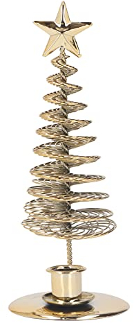 Weihnachtsbaumförmiger Kerzenhalter Metall-Tischkerzenhalter Weihnachtsgold-Kerzenhalter für Weihnachtsdekoration Candlelight-Dinner 9 X 23,5 cm