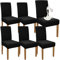 Granbest Premium Wasserdicht Esszimmerstuhl Abdeckungen Satz Von 6, Elastische Hohe Zurück Stuhlhussen Slipcover Für Esszimmer, Abnehmbaren Stuhl Schutz Für Küche, Party, Hotel (6er Set, Schwarz)