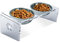 Giznzg Gamelle Chat Surélevée, Gamelle Chien Surelevee, Station d'alimentation inclinable à 15° avec Support en Acrylique, Deux Bols en Acier Inoxydable (10-12cm Hauteur)