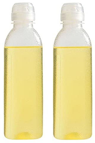 vepoty Botella de plástico para apretar, 2 uds., 500ml, Botella Transparente Recargable para condimentos, Botella dispensadora de condimentos para Aceite y Miel