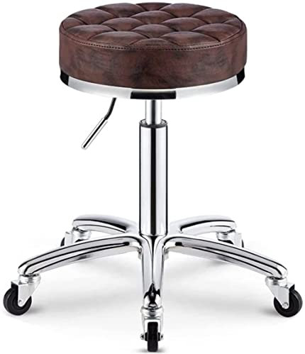 Hocker, Rollhocker auf Rollen, Friseurstuhl mit Rollen, höhenverstellbarer Drehhocker, multifunktionaler Schreibtischstuhl/A2 (A4)