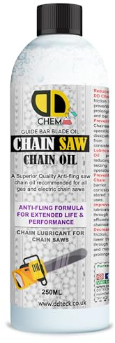 DD Teck 250ml | Chainsaw Chain & Bar Oil For All Makes & Models, Premium Lubricant, Anti Rust Chainsaw Chain Oil, Non Toxic Lubricating Bio Mineral Oil (250ml)