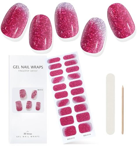 EBANKU Cured Gel Nail Strips, Long Lasting Waterproof Real Polish Wraps - UV/LED Lamp Required