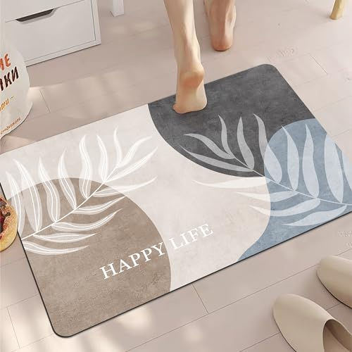 Tappetino Super Assorbente,Tappeto Bagno Diatomite,Microfibra Tappeto Assorbente,Tappeto Bagno Antiscivolo Tappetino Doccia Asciugatura Rapida, per Casa,Camera da Letto,Cucina, (40_x_60_cm, CF31)