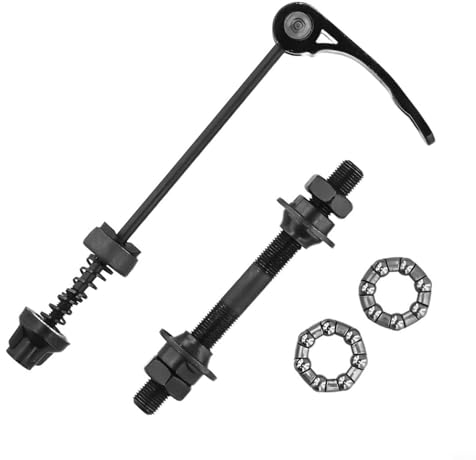 Bike Bicycle Axle Front Rear Quick Release Skewers Bicycle Wheel Hub Bearings Front and Rear Skewers Clip Bolt Lever for Road Mountain Bicycle Black(Front)