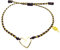 Bracelet Porte Bonheur Femme Bijoux Belle À Tomber, Bracelet Cœur Plaqué Or, Bijoux Trèfle à Quatre Feuilles Pour Femme, Fin Bracelet Bresilien Tresse, Création Française (Noir, plaqué or)