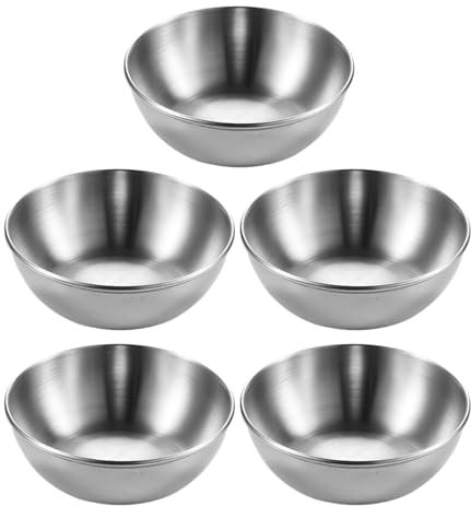 USHXVG 5-Piece Stainless Steel Mini Chip and Dip Bowls