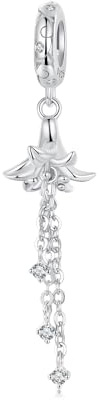 Lilie Anhänger Charm 925 Sterling Silber Charm passt für Pandora Armband Halskette, SCC2827