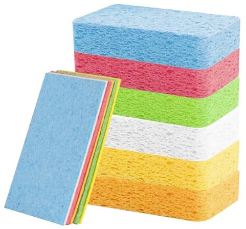18 STK Putzschwamm, Küche Reinigungsschwamm, Komprimierte Zellulose Schwämme, Zelluloseschwamm, Universalschwamm, Küchenschwämme, Geschirrschwamm für Haushalt Küche Bad Autos Glas Fenster