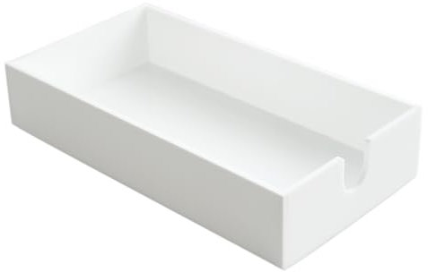 Acrylic Napkin Holder for Bathroom, Guest Towel Holder Tray, Bathroom Disposal Paper Hand Face Towels Holder (White)