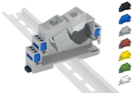 Keystone Hutschienenhalter/DIN Rail bracket (35mm), Typ Dual+ (Grau (Prime))
