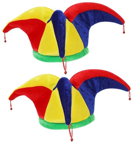 VALICLUD 2St dreieckiger Clown-Hut feier karneval kappen lustige Narrenhüte verrückte hüte für kinder Clown-Stirnband kindermütze caps für kinder Karnevals-Clown-Hut Narr Hut Requisite Tuch