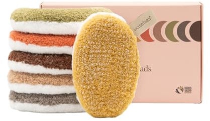 Waschies Abschminkpads/Waschpads - 6er-Set Bunt(Erdtöne) – sanfte Gesichtsreinigung - waschbar, wiederverwendbar & hypoallergen - Alle Hauttypen – Alternative zu Wattepads & Abschminktüchern