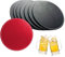 ChAusa 10 Pcs Leather Coasters 4in/10cm Dual Sided Faux Soft Leather Coaster Round Drink Non Slip Anti-Heat Cup Mats for Coffee Beer Mug Wine Glass Bottle (Black/Red)