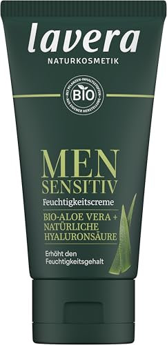 lavera Men sensitiv Feuchtigkeitscreme - für empfindliche Haut - sanft & erfrischend - hilft bei Juckreiz - vegan - Naturkosmetik - 50 ml