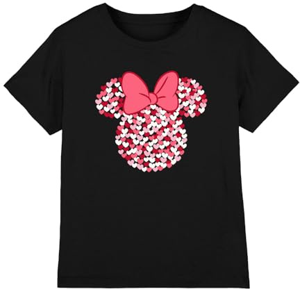 Minnie Girl's Mouse Valentine's Day Heart Ears Silhouette Girls T Shirt T-Shirt