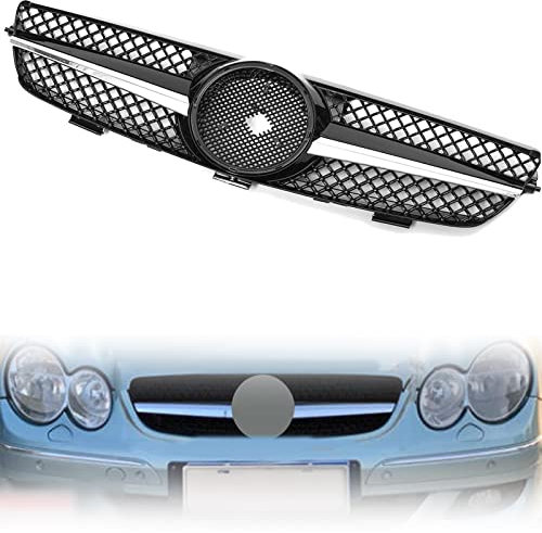 JSDHFQ Diamond Style Frontgrill Car Front Bumper Mesh Upper Grille Grill Für Mercedes Für B&ENZ CLK 320 500 W209 2003-2009 Racing Grille