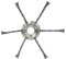 Cortador de cepillo de alambre de acero, cepillo giratorio para malas hierbas, cabezal de recortadora de nudos giratorios, 25,4 mm de diámetro del agujero para podadora de césped de batería de litio