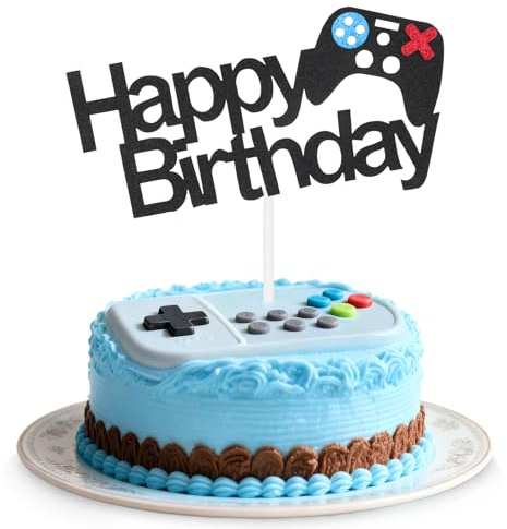 mciskin Game Controller Happy Birthday Cake Toppers for Cake,Gaming Birthday Decorations for Boy Girl,Personalised Cake Toppers Game Cake Topper Cupcake Topper for Birthday Party Cake Decoration